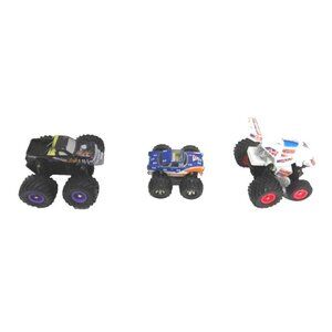 MICRO MACHINES set of 3 tiny toy vehicles Monster Trucks
